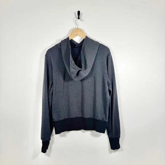 Oiselle Heather Charcoal Hoodie with Logo - Picture 6 of 11